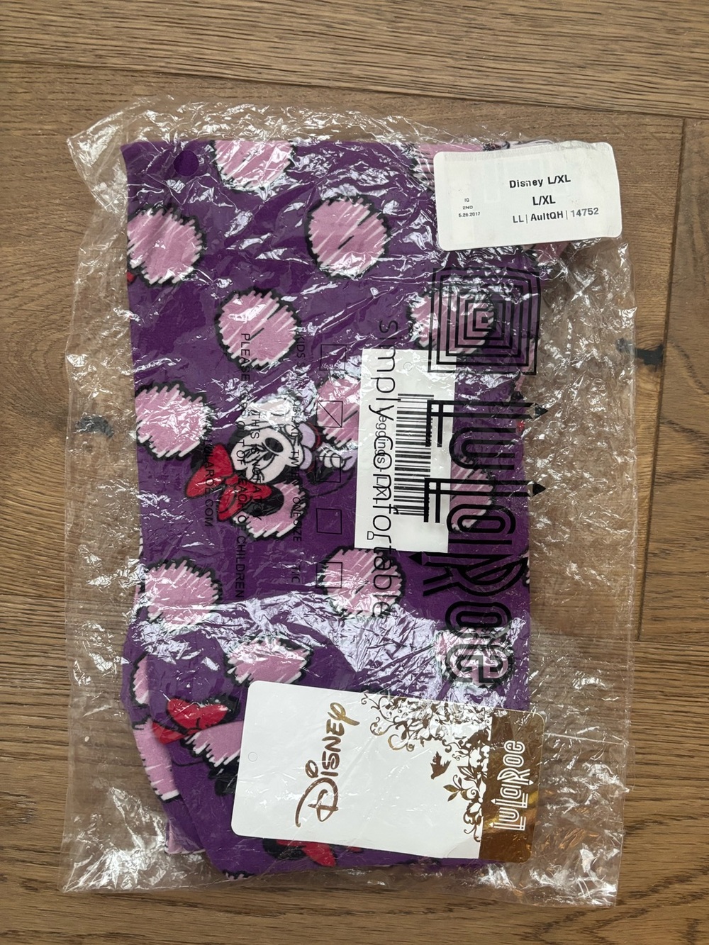 LuLaRoe X Disney Purple Minnie Mouse Pink Polka Dot Kids Leggings